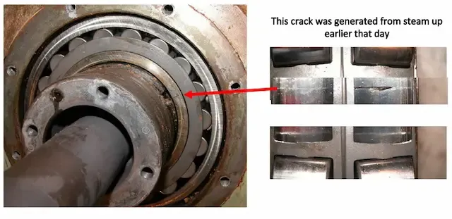 Vibration reading supporting the planned bearing replacement
