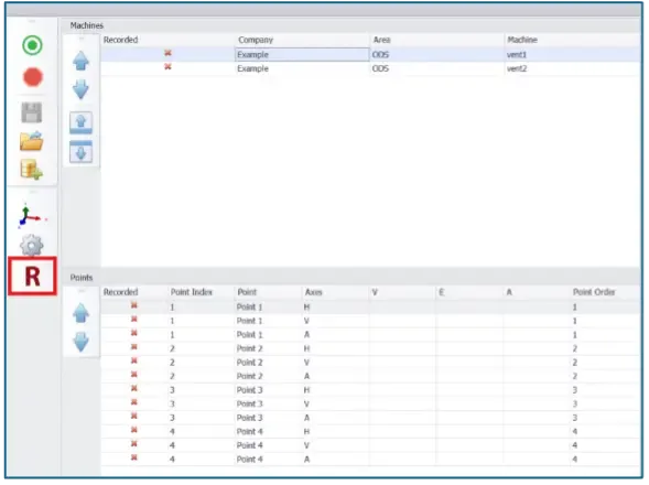 Digivibe MX® Routen-Fenster mit aktiviertem Referenzkanal für die ODS-Datenerfassung mit triaxialen und einachsigen Beschleunigungssensoren