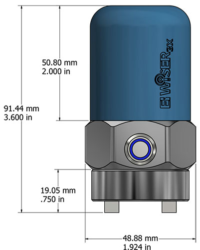 Triaxial Wireless Accelerometer Dimensions
