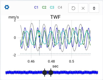 time wave form from vibration analysis app